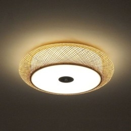 Moderna illuminazione da soffitto cinese intrecciata a filo in bambù