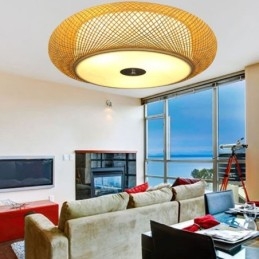 Moderna illuminazione da soffitto cinese intrecciata a filo in bambù