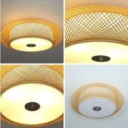Moderna illuminazione da soffitto cinese intrecciata a filo in bambù