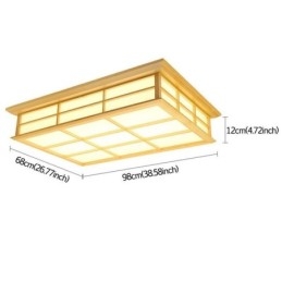 Lampada da soffitto giapponese cubica Illuminazione da soffitto in legno massello