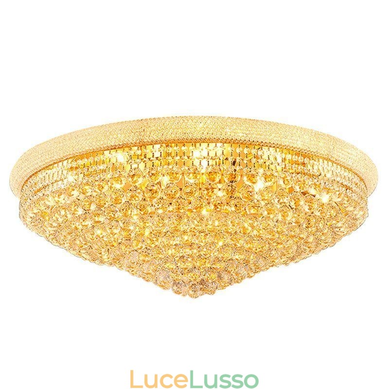 Lampada da soffitto in cristallo di lusso con montaggio a filo europeo