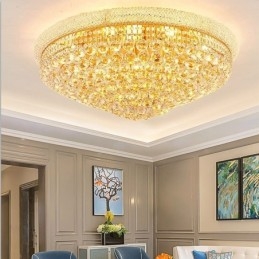 Lampada da soffitto in cristallo di lusso con montaggio a filo europeo