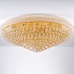 Lampada da soffitto in cristallo di lusso con montaggio a filo europeo