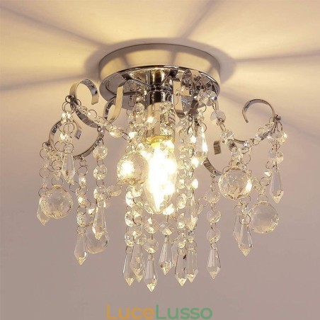 Lampada da soffitto moderna minimalista a filo in cristallo singolo Lampada da soffitto moderna minimalista a filo in cristallo singolo