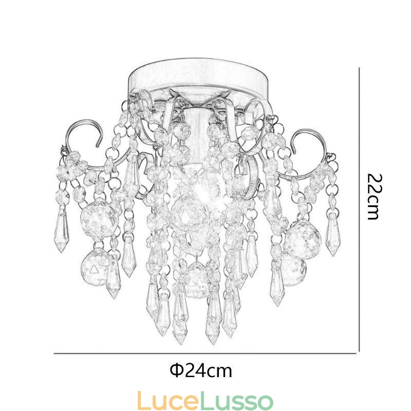 Lampada da soffitto moderna minimalista a filo in cristallo singolo