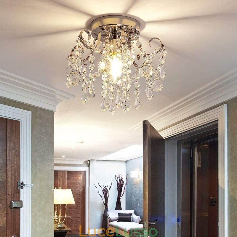 Lampada da soffitto moderna minimalista a filo in cristallo singolo