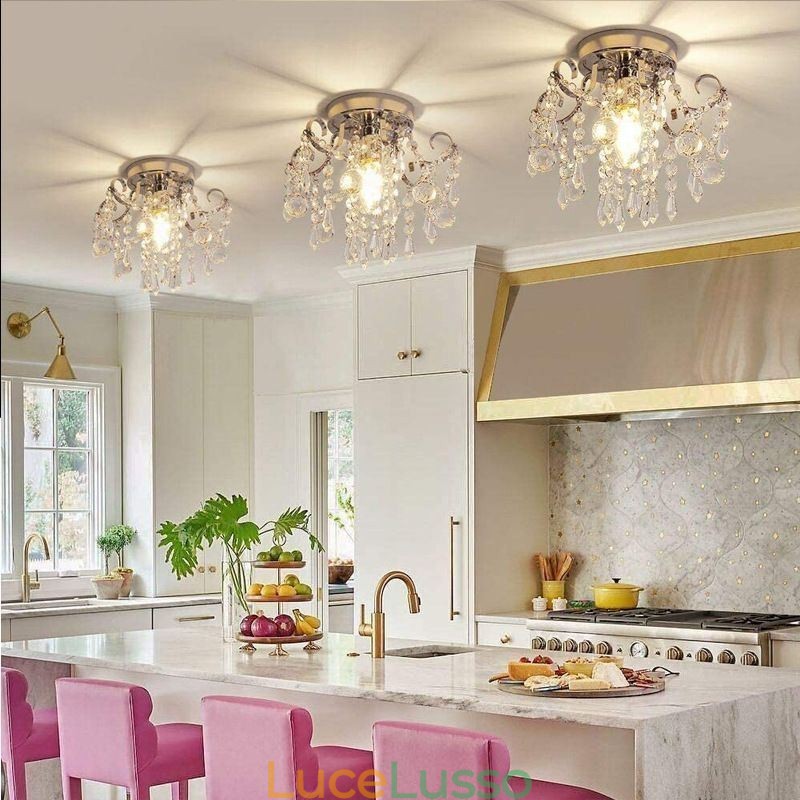 Lampada da soffitto moderna minimalista a filo in cristallo singolo
