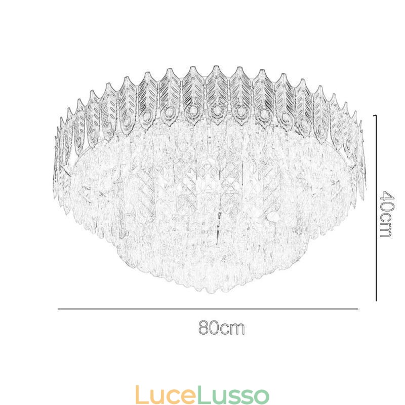 Lampada da soffitto decorativa di lusso in oro con coda di fenice elettrolitica rotonda a filo in cristallo