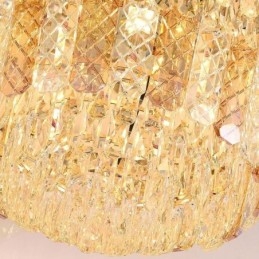 Lampada da soffitto decorativa di lusso in oro con coda di fenice elettrolitica rotonda a filo in cristallo