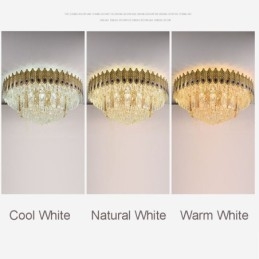 Lampada da soffitto decorativa di lusso in oro con coda di fenice elettrolitica rotonda a filo in cristallo