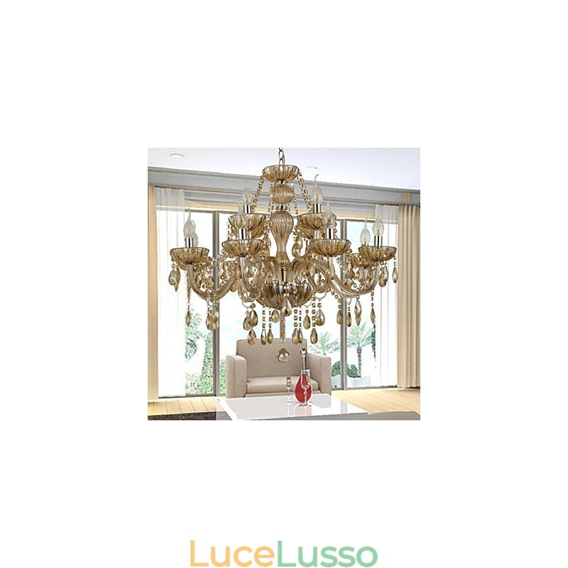 Lampadario moderno in cristallo contemporaneo