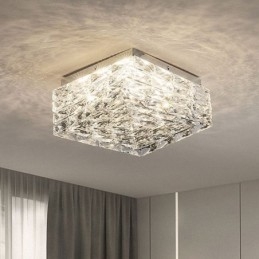 Lampada da soffitto in cristallo a filo, dimmerabile a tre colori