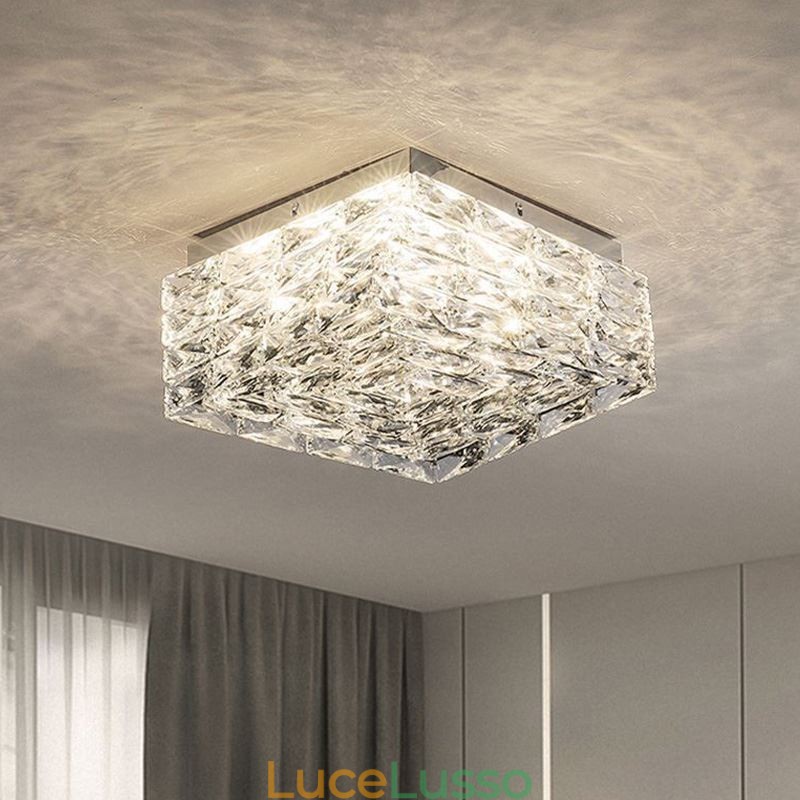 Lampada da soffitto in cristallo a filo, dimmerabile a tre colori