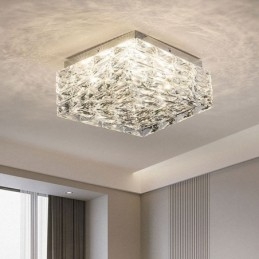 Lampada da soffitto in cristallo a filo, dimmerabile a tre colori