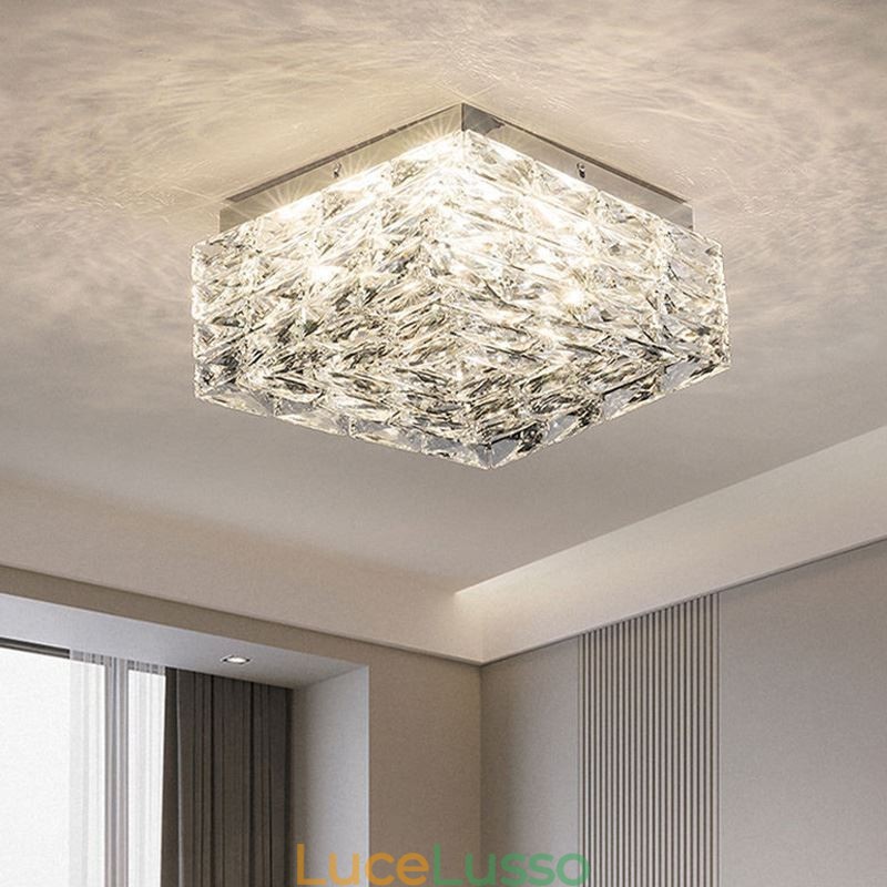 Lampada da soffitto in cristallo a filo, dimmerabile a tre colori