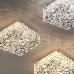 Lampada da soffitto in cristallo a filo, dimmerabile a tre colori