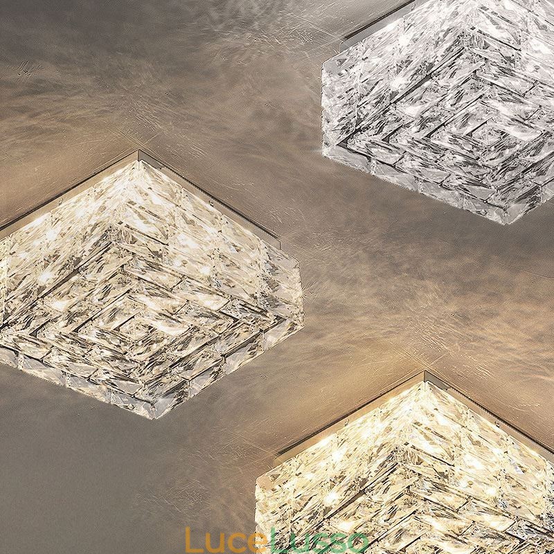 Lampada da soffitto in cristallo a filo, dimmerabile a tre colori