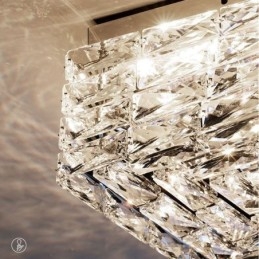 Lampada da soffitto in cristallo a filo, dimmerabile a tre colori