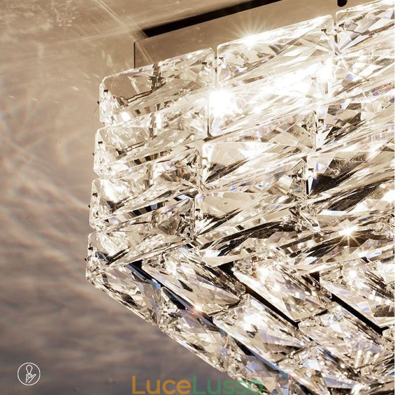Lampada da soffitto in cristallo a filo, dimmerabile a tre colori