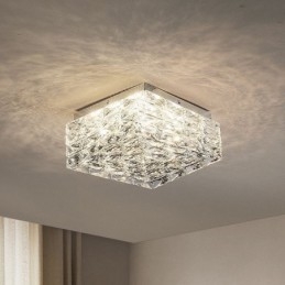 Lampada da soffitto in cristallo a filo, dimmerabile a tre colori