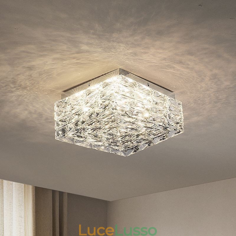 Lampada da soffitto in cristallo a filo, dimmerabile a tre colori