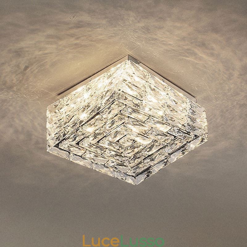 Lampada da soffitto in cristallo a filo, dimmerabile a tre colori