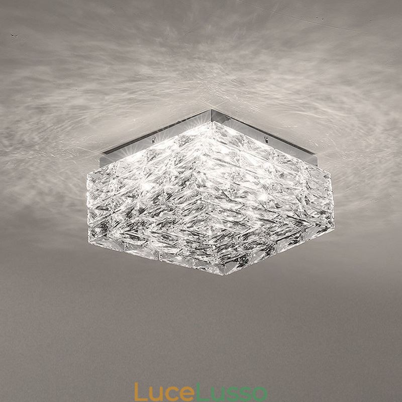 Lampada da soffitto in cristallo a filo, dimmerabile a tre colori