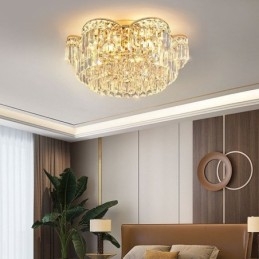 Plafoniera decorativa in cristallo di lusso con montaggio a filo