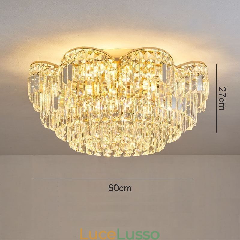Plafoniera decorativa in cristallo di lusso con montaggio a filo