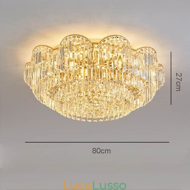 Plafoniera decorativa in cristallo di lusso con montaggio a filo