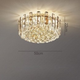 Lampada da soffitto decorativa in cristallo grigio fumo con montaggio a filo