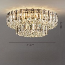 Lampada da soffitto decorativa in cristallo grigio fumo con montaggio a filo