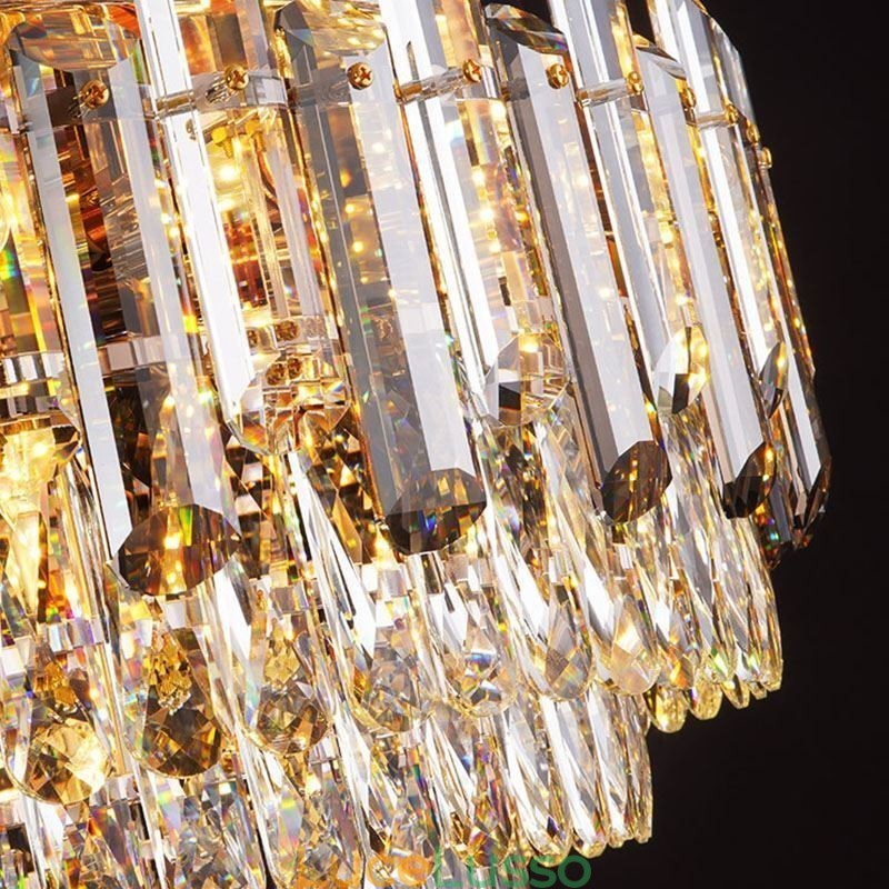 Lampada da soffitto decorativa in cristallo grigio fumo con montaggio a filo