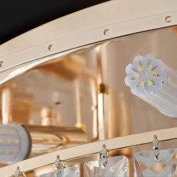 Lampada da soffitto decorativa in cristallo grigio fumo con montaggio a filo