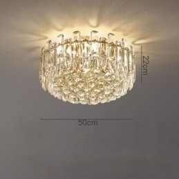 Lampada da soffitto decorativa in cristallo di lusso con montaggio a filo e decorazione rotonda in cristallo