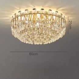 Lampada da soffitto decorativa in cristallo di lusso con montaggio a filo e decorazione rotonda in cristallo