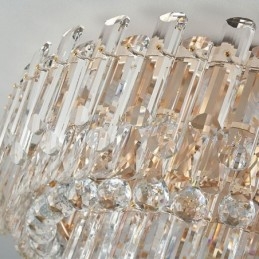Lampada da soffitto decorativa in cristallo di lusso con montaggio a filo e decorazione rotonda in cristallo