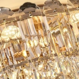 Apparecchi di illuminazione da soffitto con decorazione in cristallo rotondo a filo