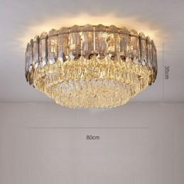 Lampada da soffitto decorativa in cristallo grigio fumé con montaggio a filo