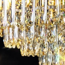 Lampada da soffitto in cristallo con paralume in conchiglia di cristallo e decorazione rotonda a filo