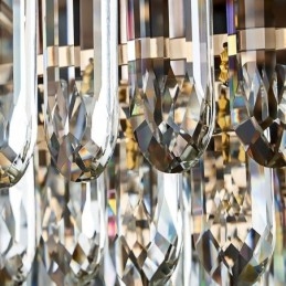 Lampada da soffitto in cristallo con paralume in conchiglia di cristallo e decorazione rotonda a filo