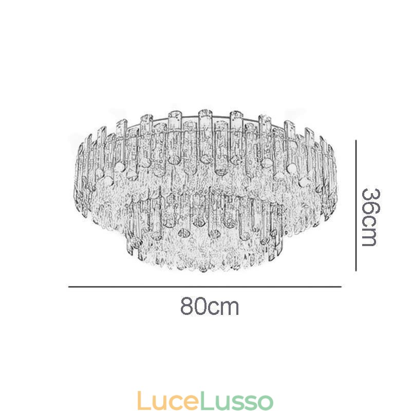 Lampada da soffitto rotonda moderna semplice da montare a filo in cristallo, lampada da pranzo