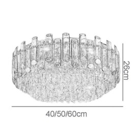 Lampada da soffitto in cristallo semplice e moderna, rotonda, montaggio a filo, luce decorativa