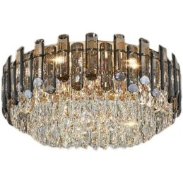 Lampada da soffitto in cristallo semplice e moderna, rotonda, montaggio a filo, luce decorativa