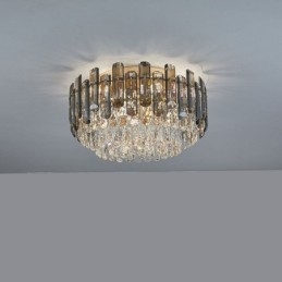 Lampada da soffitto in cristallo semplice e moderna, rotonda, montaggio a filo, luce decorativa