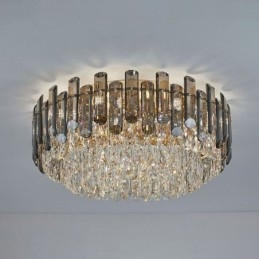 Lampada da soffitto in cristallo semplice e moderna, rotonda, montaggio a filo, luce decorativa