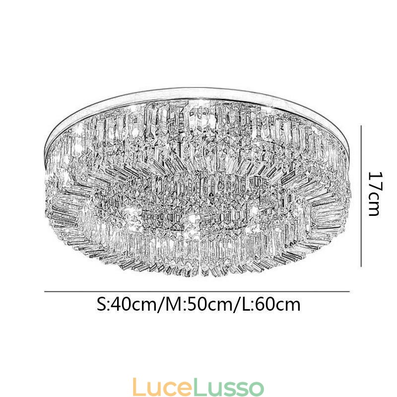 Moderna ed elegante plafoniera in cristallo a filo