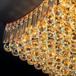 Lampadario rettangolare a filo in cristallo europeo