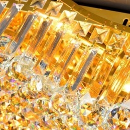 Lampadario rettangolare a filo in cristallo europeo