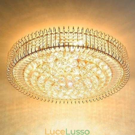 Plafoniera in cristallo rotonda a filo in stile europeo